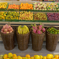 宜然家居 藤编收纳组 超市水果筐展示筐 小号 深卡其布色