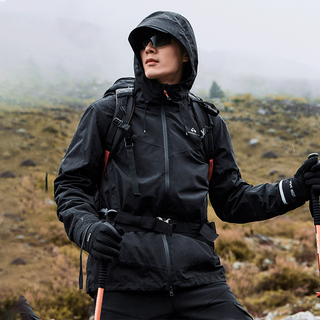 拓路者（Pioneer Camp）户外硬壳冲锋衣男女登山服防风防水外套秋冬季 黑色 S 