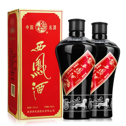 西凤酒 西凤墨瓶55度金奖礼盒装 & 经典凤香型 &白酒500ML*2瓶装送礼婚宴酒