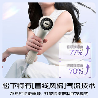 松下（Panasonic）御光pro离子吹风机家用低噪高速干护发宠物电吹风筒智感吹护实用 荧紫色【御光pro离子+AI智感温控】NF71