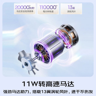 松下（Panasonic）御光pro离子吹风机家用低噪高速干护发宠物电吹风筒智感吹护实用 荧紫色【御光pro离子+AI智感温控】NF71