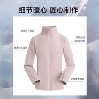 集客岛户外抓绒衣女摇粒绒休闲纯色上衣男冲锋衣内胆运动登山外套 女款暗影黑 XXL