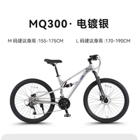 福特 山地车MQ300速降软尾山地车自行车成人男款双减震变速油碟赛车 MQ300电镀银 30速 26英寸