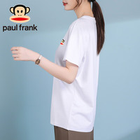 大嘴猴（paul frank）短袖t恤女纯棉T恤品牌印花宽松百搭打底衫女上衣女白色XL PFATE242902W白色