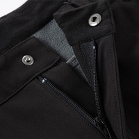 奥索卡户外软壳裤 英伦风宽松直筒加绒保暖长裤男207314 黑色-301 170