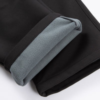 奥索卡户外软壳裤 英伦风宽松直筒加绒保暖长裤男207314 黑色-301 175