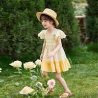 【撞色抽褶】婴幼女童连衣裙夏儿童百搭薄款甜美公主裙