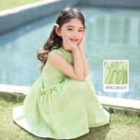 【花朵蝴蝶结】女童公主裙夏季薄款中大童纯棉背心裙子儿童连衣裙