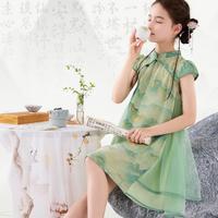 女童连衣裙儿童旗袍裙子汉服夏季国风新中式公主裙中大童夏装