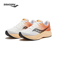 索康尼 saucony 浪潮2跑鞋男夏季透气跑步鞋减震进阶训练运动鞋子TIDE2 白桔黑8 44.5