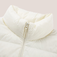 奥索卡OZARK羽绒服女 秋冬立领超轻薄羽绒服保暖外套156643 白/灰-352 L/170