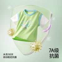 贝肽斯儿童T恤短袖2025年夏季新款纯棉薄款男女童圆领运动抗菌透气