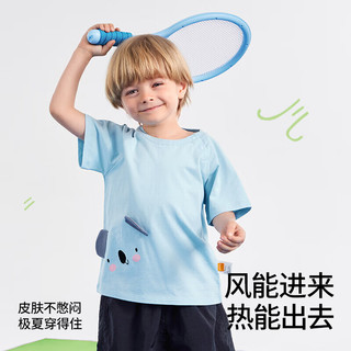 贝肽斯儿童短袖T恤2025年新款夏季男女童圆领纯棉宝宝腰花卡通衣服