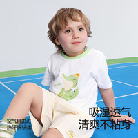 贝肽斯儿童短袖T恤2025新款夏季男女童宝宝圆领透气纯棉抗菌半袖