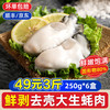 一虾一世界 鲜活现剥去壳大号生蚝肉250g/盒 新鲜速冻牡蛎肉海蛎子火锅烧烤 3斤装固形物80%