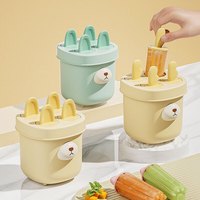 夕纪冰淇淋雪糕模具卡通食品级易脱模做冰棍冰棒模具家用自制 奶黄小兔