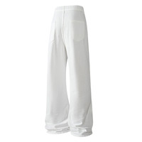 ZKZK夏季时尚潮流百搭牛仔裤直筒日常学校休闲透气棉质长裤男女 白色 M （165/72A）