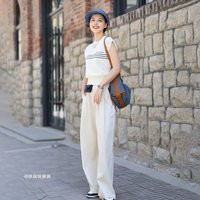 歌莉娅女装裤子流行阔腿牛仔裤夏装新品天丝休闲裤显腿长裤子1E5JCD030 05W