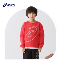 百亿补贴：ASICS 亚瑟士 童装春季虎年新年季男女中大童圆领印花卫衣红色