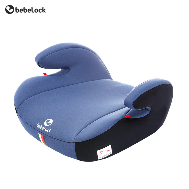 bebelock 儿童安全座椅增高垫3-12岁便携式简易车载宝宝坐垫isofix硬接口 波斯蓝-安全带款