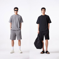 【精选父亲节选搭套装】杰克琼斯男装短袖T恤POLO衫/短裤长裤 180/L 【休闲短裤19】E40黑色