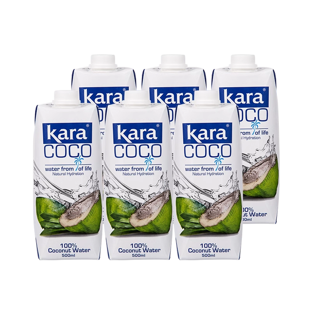 佳乐 印尼进口Kara100%椰子水500ml*12电解质水进口果汁0脂低卡轻断食
