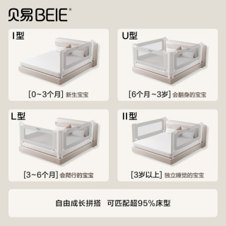 【配件】贝易 BEIESTATE STATE STATE彩虹曲线床围栏宝宝防摔防护栏儿童床边防掉婴儿护栏