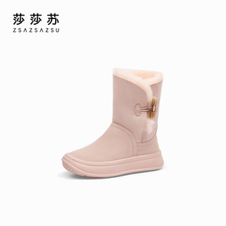 莎莎苏冬季加绒保暖羊皮毛雪地靴女增高厚底毛毛靴 38