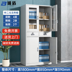 埔盾 钢制 中二斗文件柜 铁皮柜子 档案柜 经济型