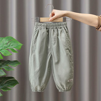 吉卡龙 童裤男童防蚊裤2023新款洋气宝宝夏装长裤子潮儿童酷帅薄款休闲裤 绿色 110 cm