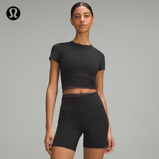 lululemon Nulu女士运动短款T恤 黑色 8码