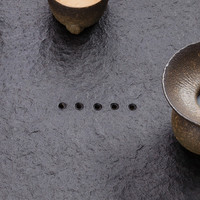 茶锦记 天然乌金石茶盘小号黑金石石头茶台简约功夫茶具盘 一叶扁舟 60*20*3cm单茶盘