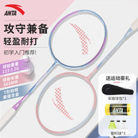 安踏 ANTA 羽毛球拍对拍深凹槽比赛601-4蓝粉M104