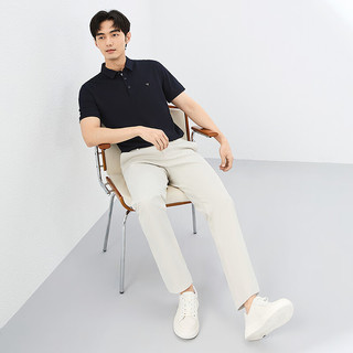  SEVEN/柒牌 抗菌防螨 男士短袖polo衫  藏青（7A抗菌） XL /180/96A