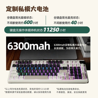 珂芝K98三模机械键盘无线2.4G蓝牙有线98键gasket双结构RGB光热插拔办公客制化键盘 极地雪RGB-热插拔(三模) 98键 TTC金粉轴V2（码字推荐）