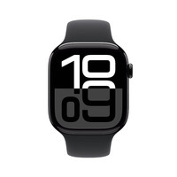 苹果 Apple Watch Series 10 智能手表 GPS款 46mm 亮黑色 黑色橡胶表带 M/L