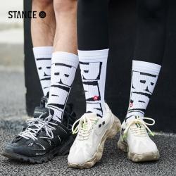 STANCE BAKER滑手休闲中筒袜子男女棉袜春透气吸汗字母图案
