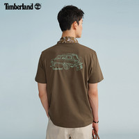 Timberland添柏岚男款短袖T恤夏季户外休闲透气印花A6B6Z M A6B6Z001/黑色