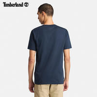 Timberland添柏岚男款短袖T恤夏季LOGO印花户外休闲透气A6B4G A6B4G433/深宝石蓝