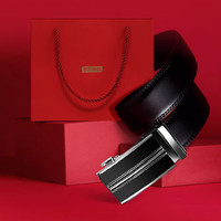 京东京造【父亲节】皮带意大利小牛皮真皮木质礼盒腰带男黑 120cm 【精美木质礼盒】