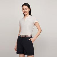 【五粒扣】Tommy Hilfiger夏季女通勤纯色条纹修身短袖POLOJ4863