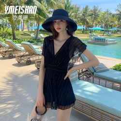 亦美珊 游泳衣 女 保守防走光 显瘦遮肉 连体大码 微胖mm 超仙