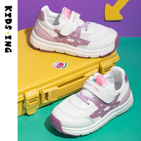 kids.ing【春夏合集】儿童运动鞋女春季男女童轻便透气休闲跑步鞋 白紫 30 适合脚长17.5-18.0cm