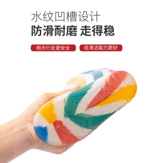 kids.ing【春夏合集】儿童雨鞋男女童防滑水鞋彩虹条纹防滑雨靴宝   适合脚长17.2-18.2cm