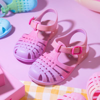 kids.ing【春夏合集】女童凉鞋夏季中大童罗马彩虹凉鞋公主鞋小女孩凉鞋 幻彩紫色 32 适合脚长19.2-20.4cm