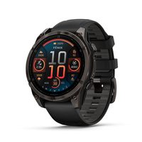 Garmin 佳明 fënix® 8 – 47毫米,AMOLED,蓝宝石,高级多运动 GPS 智能手表,电池寿命持久,潜水等级,内置 LED 手电筒,碳灰色 DLC 钛合金,带卵石灰色表带
