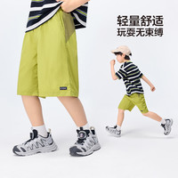 左西男中大童夏季短裤2025轻户外防水运动裤儿童裤子 绿色 160