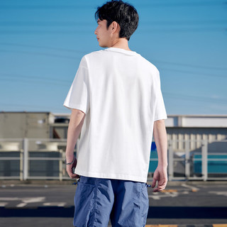 361°短袖男士t恤夏季纯棉运动跑步宽松休闲潮流上衣服652519106-7 本白 XL
