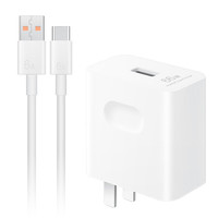 华为 HUAWEI HW-110600C00 手机充电器 USB-A 66W 白色+Type-C 6A 数据线 白色