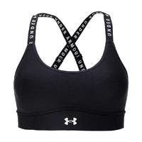 UA/安德玛Infinity Mid Covered女子黑色运动Bra透气舒适上衣